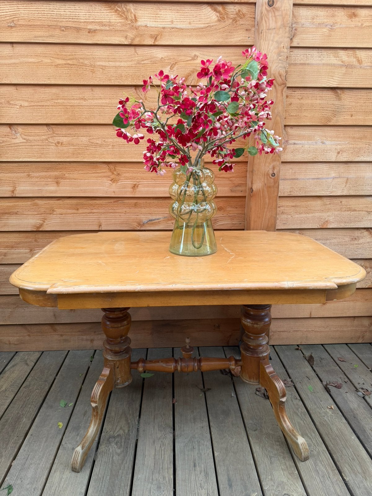 Brocante kleine eettafel, Tuin en Terras, Tuintafels, Ophalen, Gebruikt, Rechthoekig, Hout