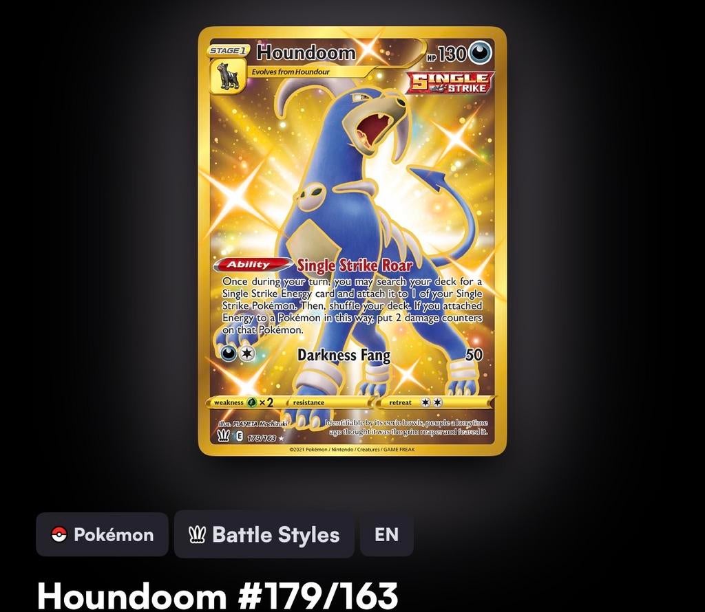 Pokémon kaart Houndoom 179/163, Ophalen of Verzenden, Nieuw, Losse kaart, Foil