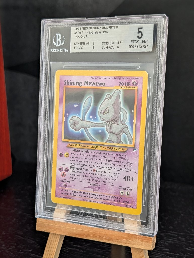 Shinning Mewtwo Beckett BGS 5 - Neo Destiny, Hobby en Vrije tijd, Verzamelkaartspellen | Pokémon, Ophalen, Gebruikt, Losse kaart