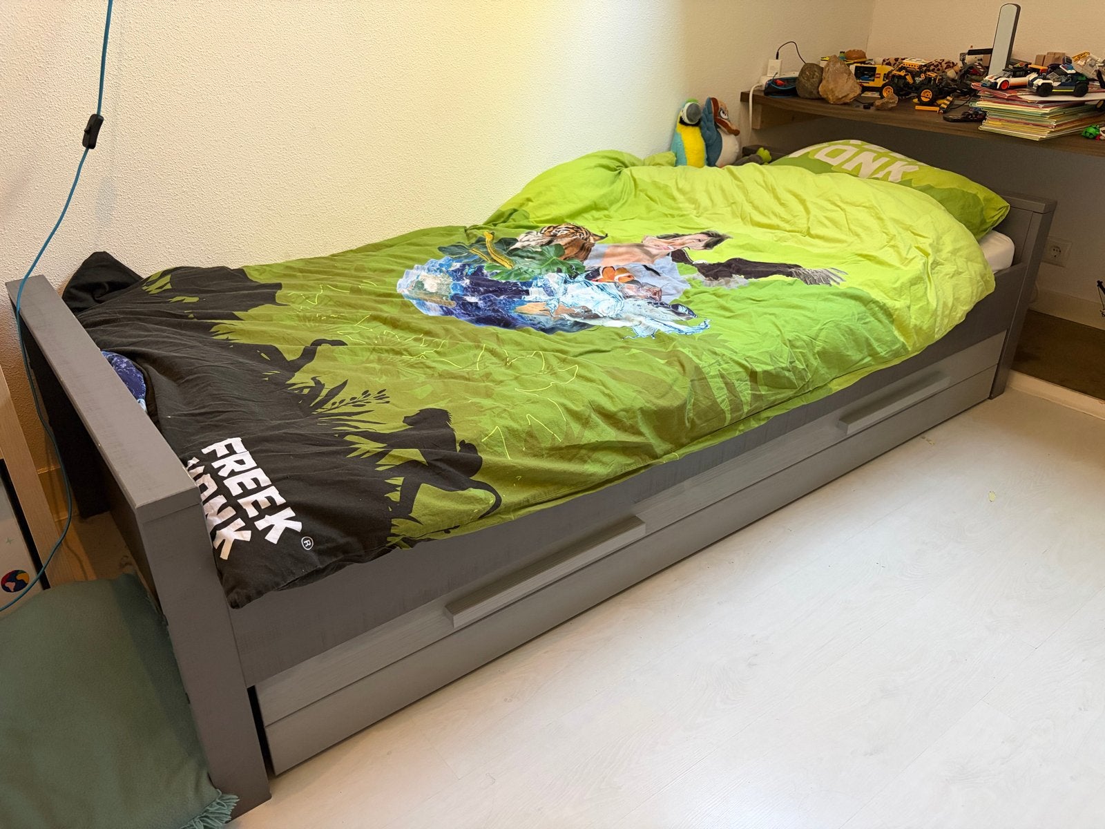 Eenpersoonsbed met lade, Ophalen, Gebruikt, 90 cm, Eenpersoons