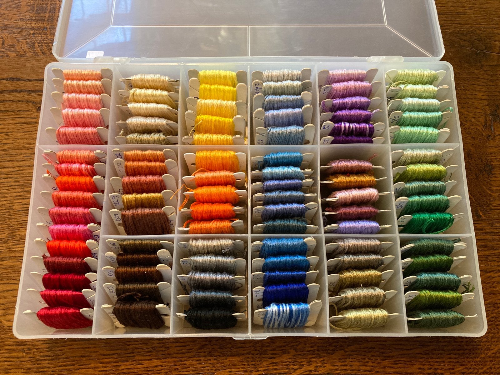 DMC dmc Borduurgaren borduurzijde doos vol bobbins, Ophalen of Verzenden, Borduurgaren of Zijde