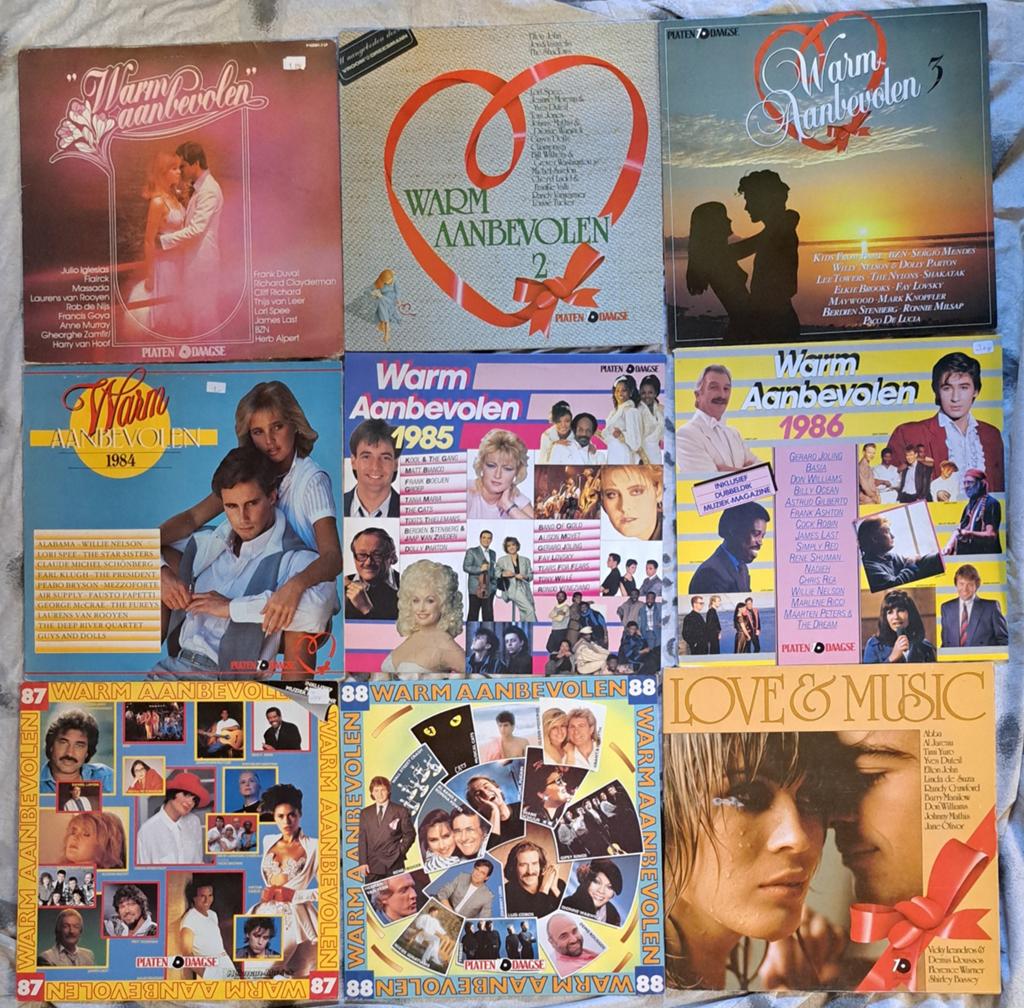 9x LP Warm aanbevolen - Platen 10 daagse collectie, Gebruikt, 1980 - 1989, Ophalen of Verzenden, Complilatie