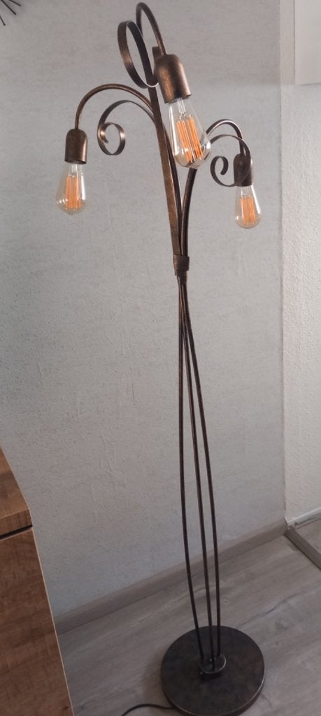 Te koop aangeboden vloerlamp, Ophalen, Metaal, Bruin, Klassiek
