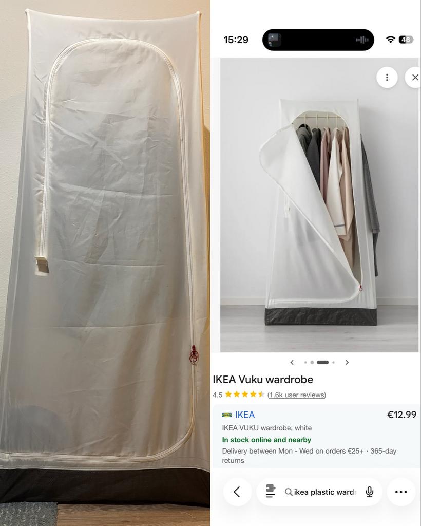 IKEA Vuku Kledingkast - Demontabel en Handig, Kunststof, Gebruikt, 150 tot 200 cm, 25 tot 50 cm