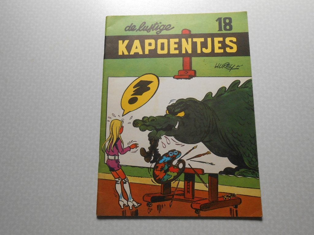 De lustige kapoentjes 18 1971 1 ste druk., Gelezen, Hurey, Eén stripboek, Ophalen of Verzenden
