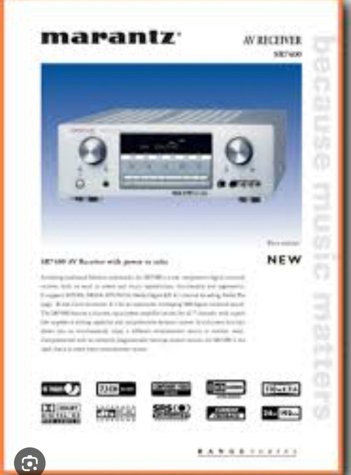 Marantz SR7400 AV Receiver - Nieuwstaat, Nieuw, 120 watt of meer, Ophalen, Marantz