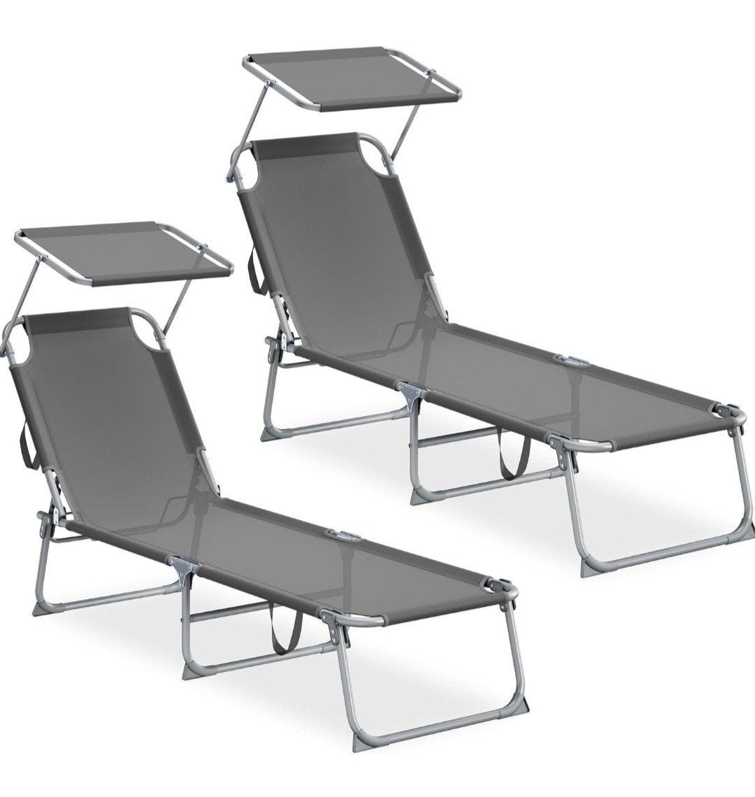 SONGMICS opklapbare ligstoelen, Ophalen of Verzenden, Nieuw, Verstelbaar
