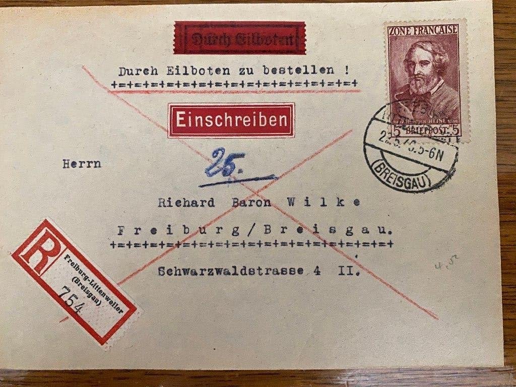 Duitsland Allierte Post Franse Zone 3 waardevolle R-brieven, Verzenden, Buitenland