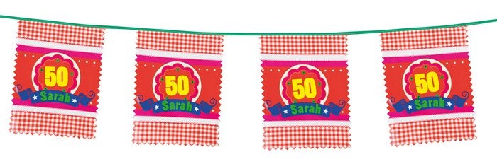 Vlaggenlijn sarah (57102), Versiering, Info@all4funbaarlo.nl, A, Nieuw