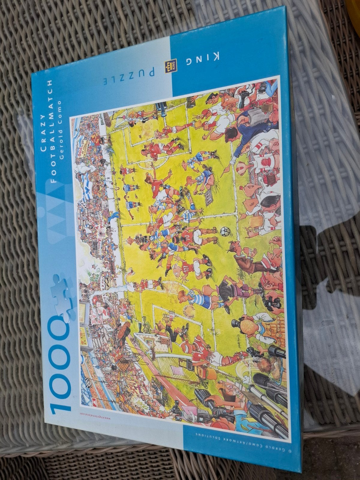 King Puzzel Crazy Footballmatch 1000 stukjes, Ophalen of Verzenden, 500 t/m 1500 stukjes, Gebruikt, Legpuzzel