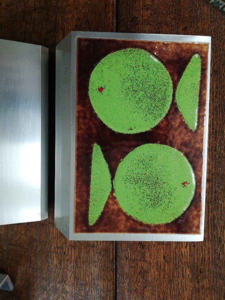 Vintage/retro deurgreep voordeur handvat 2 groene vissen, Ophalen of Verzenden, Zo goed als nieuw, Rvs, Overige typen