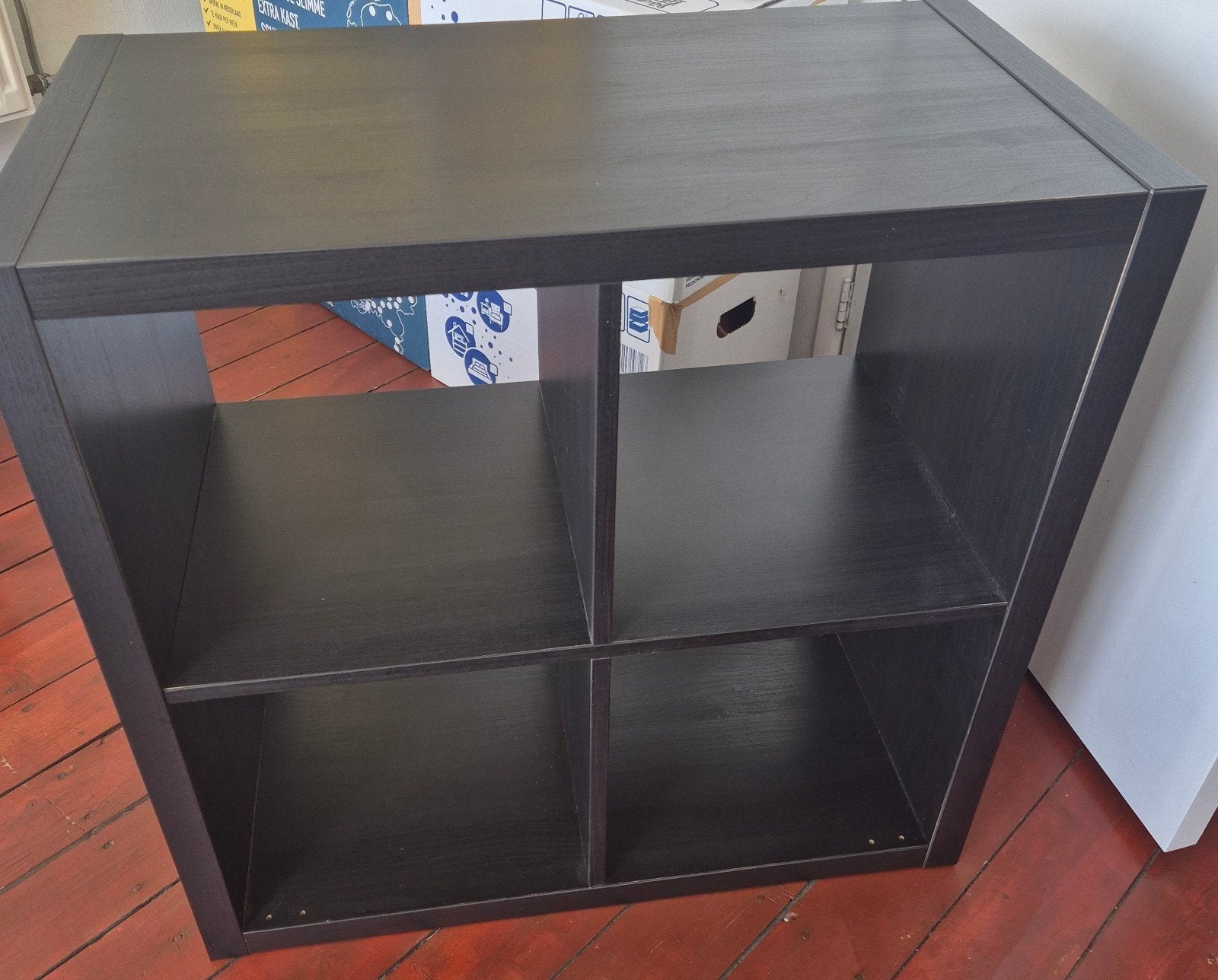 IKEA Kallax 2x2 vakkenkast zwart, Ophalen, Met plank(en), Gebruikt, Modern, Functioneel