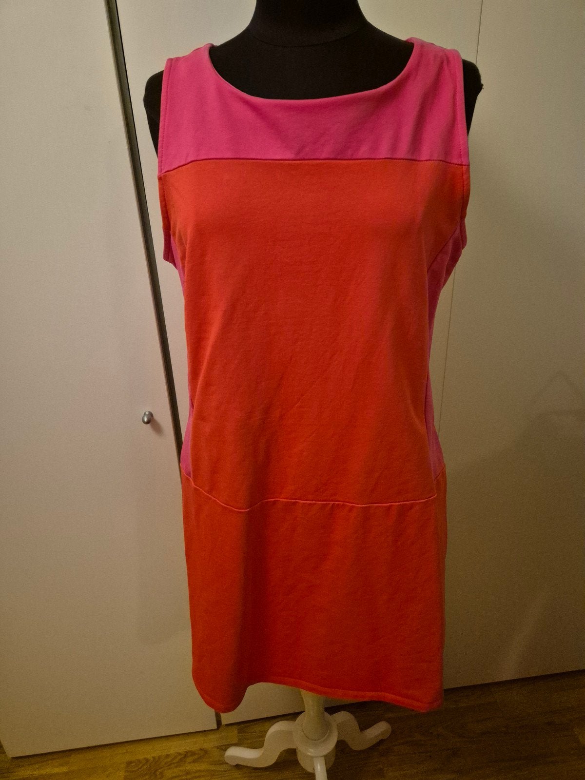 Yessica Colorblock jurk – roze/oranje – maat 46, Maat 46/48 (XL) of groter, Oranje, Ophalen of Verzenden, Zo goed als nieuw