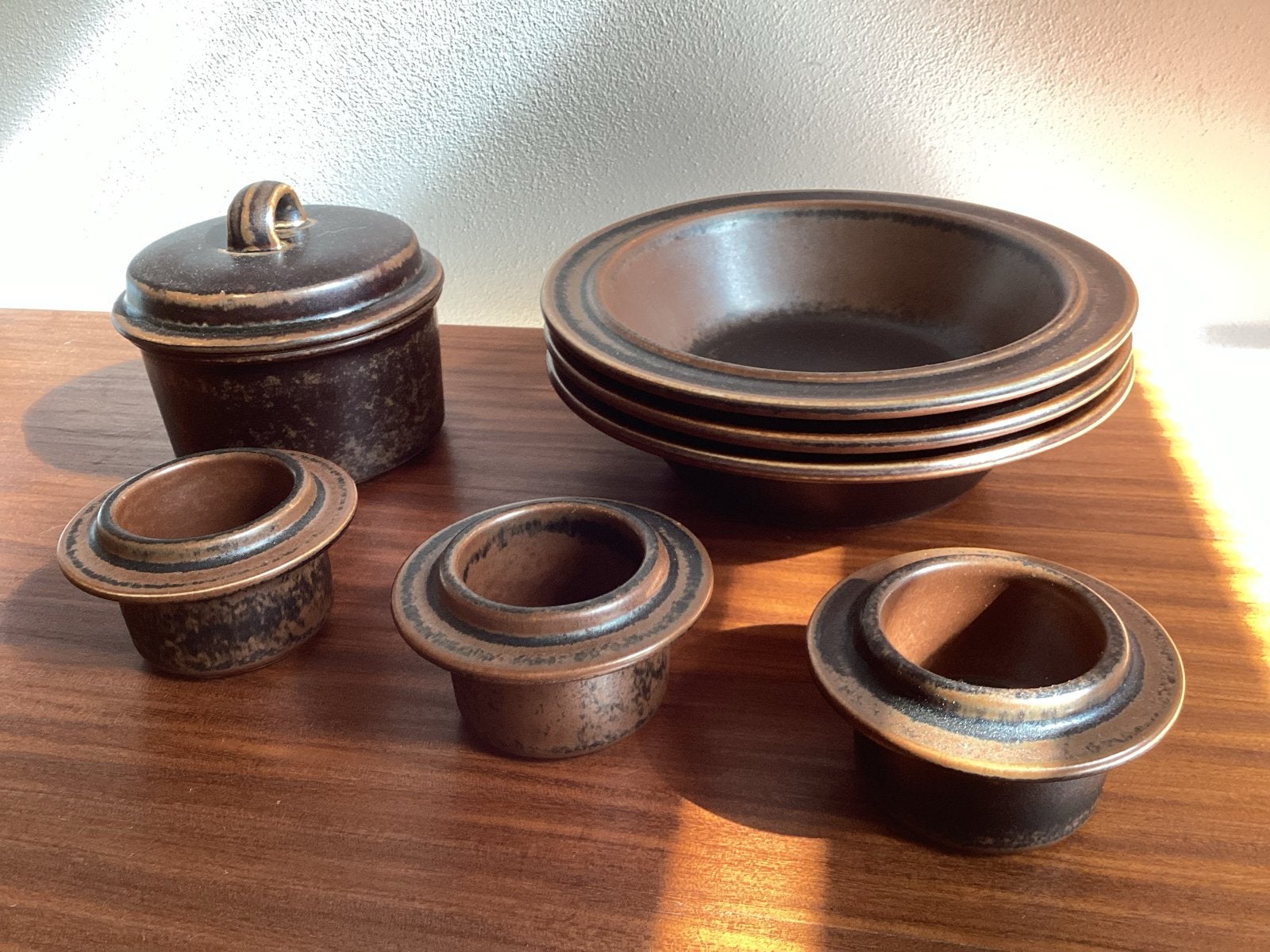 Arabia Ruska Servies: Eierdopjes, Suikerpot & Papschaaltjes, Overige typen, Vintage, Ophalen of Verzenden, Aardewerk