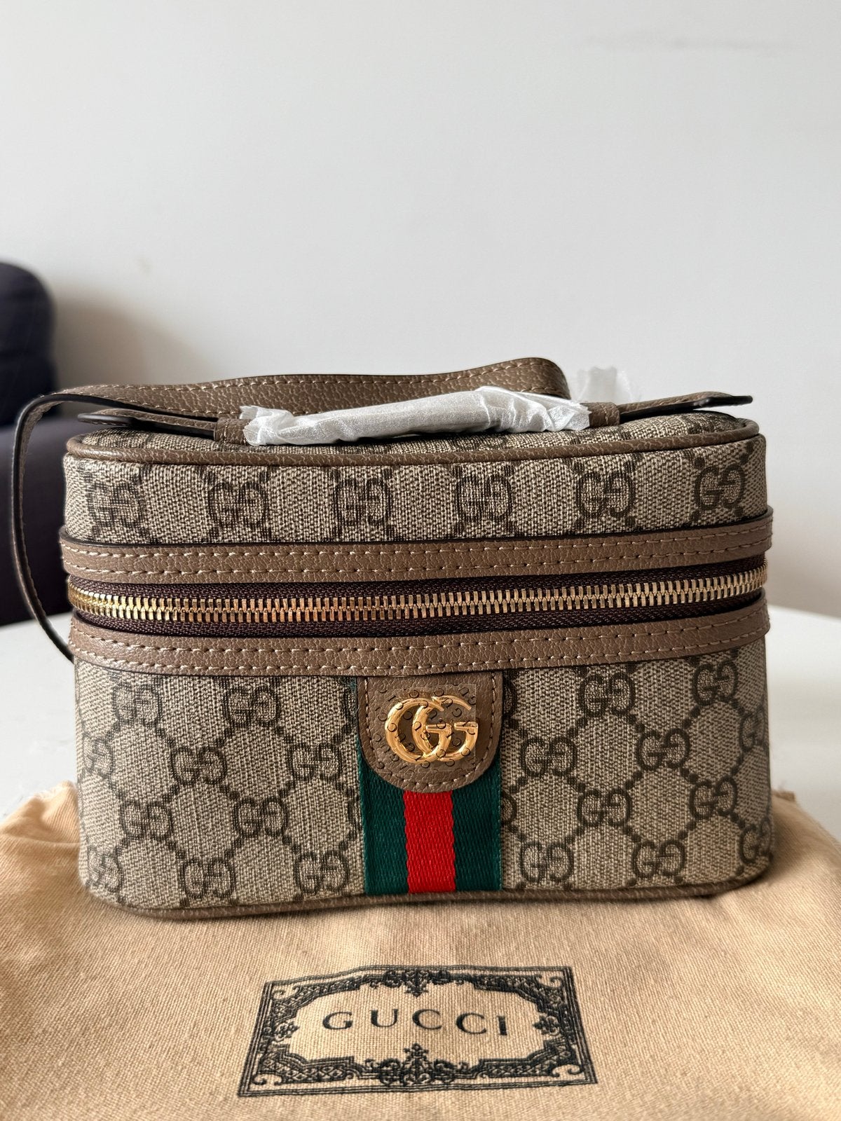 Gucci Ophidia GG Mini Koffer Beauty Case, Ophalen of Verzenden, Nieuw, Bruin, Hardcase