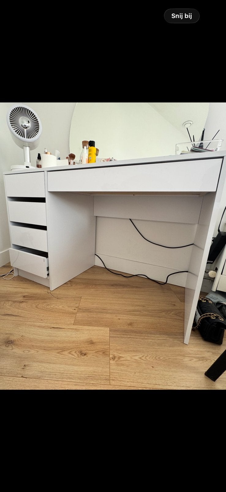 Kaptafel wit hoogglans | 120x75x55 cm, Ophalen, Zo goed als nieuw, 100 tot 150 cm, Minder dan 100 cm