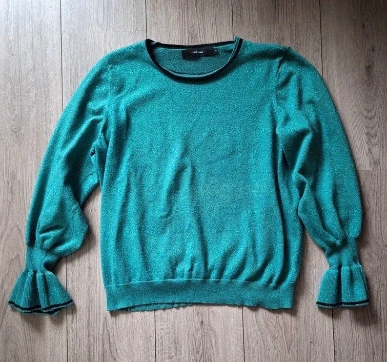 Vero Moda groene glitter trui XL 42 trompetmouwen, Vero Moda, Maat 42/44 (L), Ophalen of Verzenden, Zo goed als nieuw