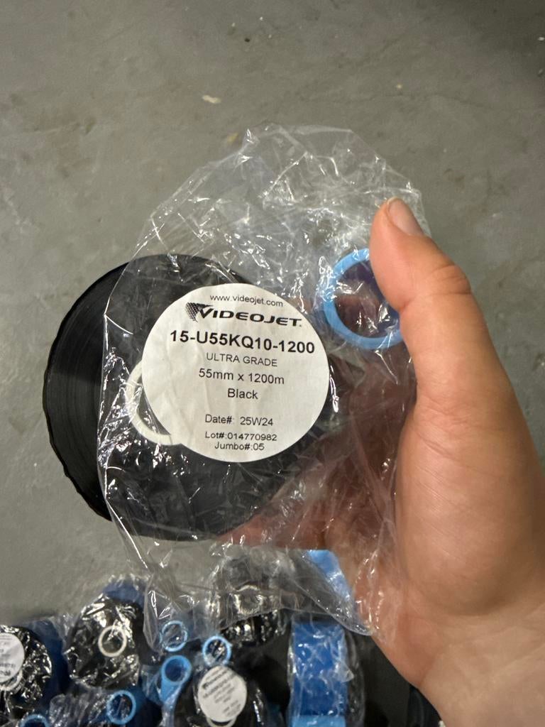 10x Videojet 15-U55KQ10-1200 Zwart Lint 55mm x 1200m Nieuw, Nieuw, Ophalen of Verzenden, 4143hj, Intersale