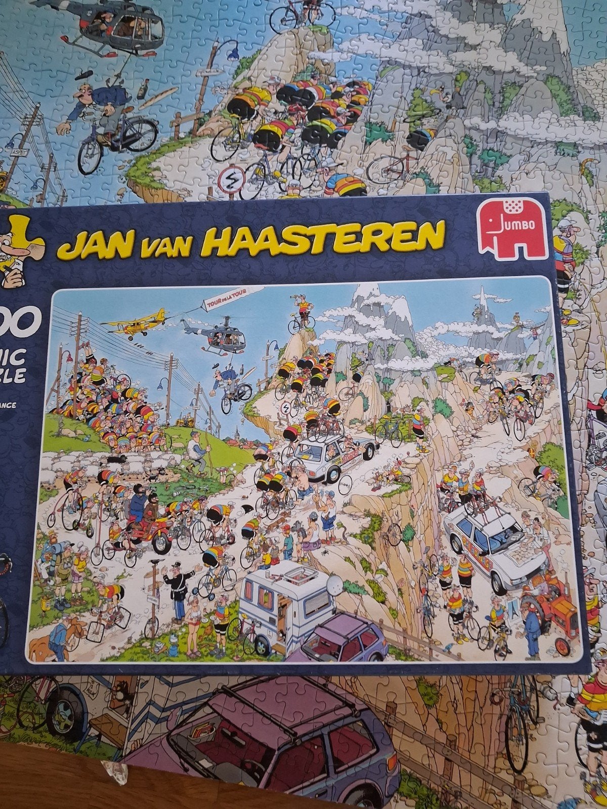 jan van haasteren puzzel thema tour de france van 1500 stuk, Hobby en Vrije tijd, Denksport en Puzzels, Ophalen of Verzenden, 500 t/m 1500 stukjes