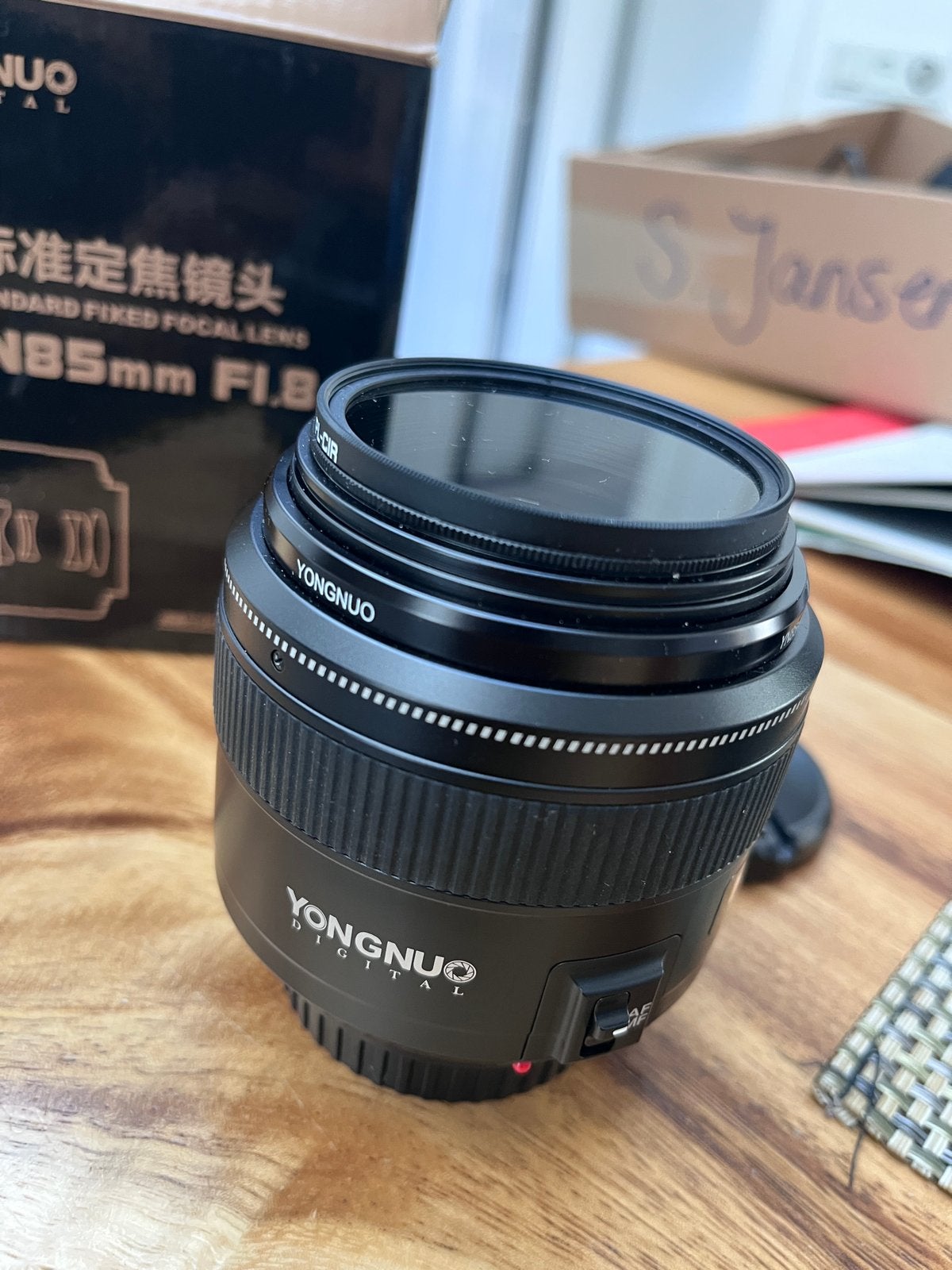 Yongnuo YN85mm F1.8 lens ef canon + hoya filter, Audio, Tv en Foto, Fotografie | Lenzen en Objectieven, Overige merken, Zo goed als nieuw
