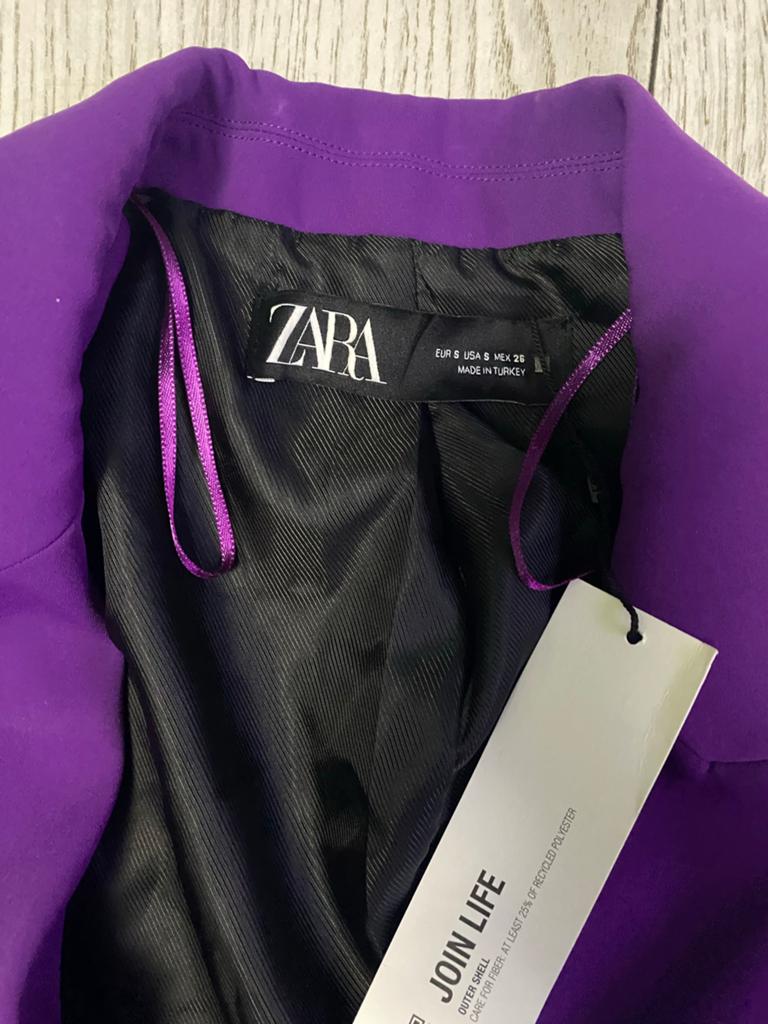 Nieuwe Zara paarse blazer, Kleding | Dames, Sportkleding, Ophalen of Verzenden, Zo goed als nieuw, Paars