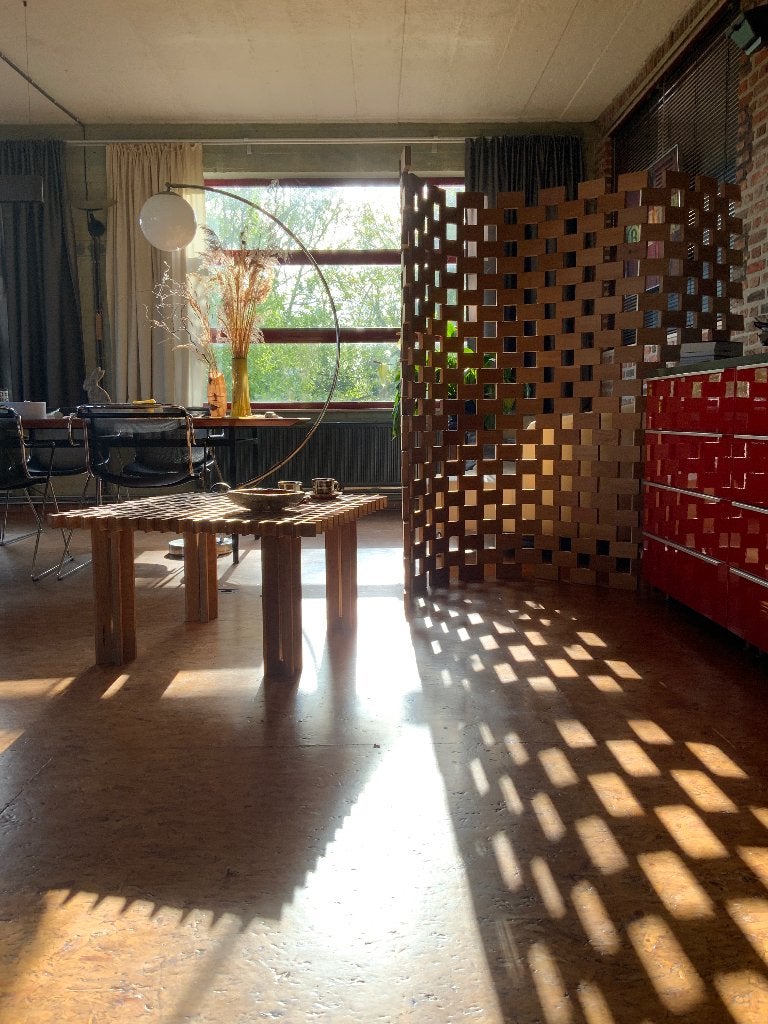 Kamerscherm, paravent in massief eik, Ophalen, Nieuw