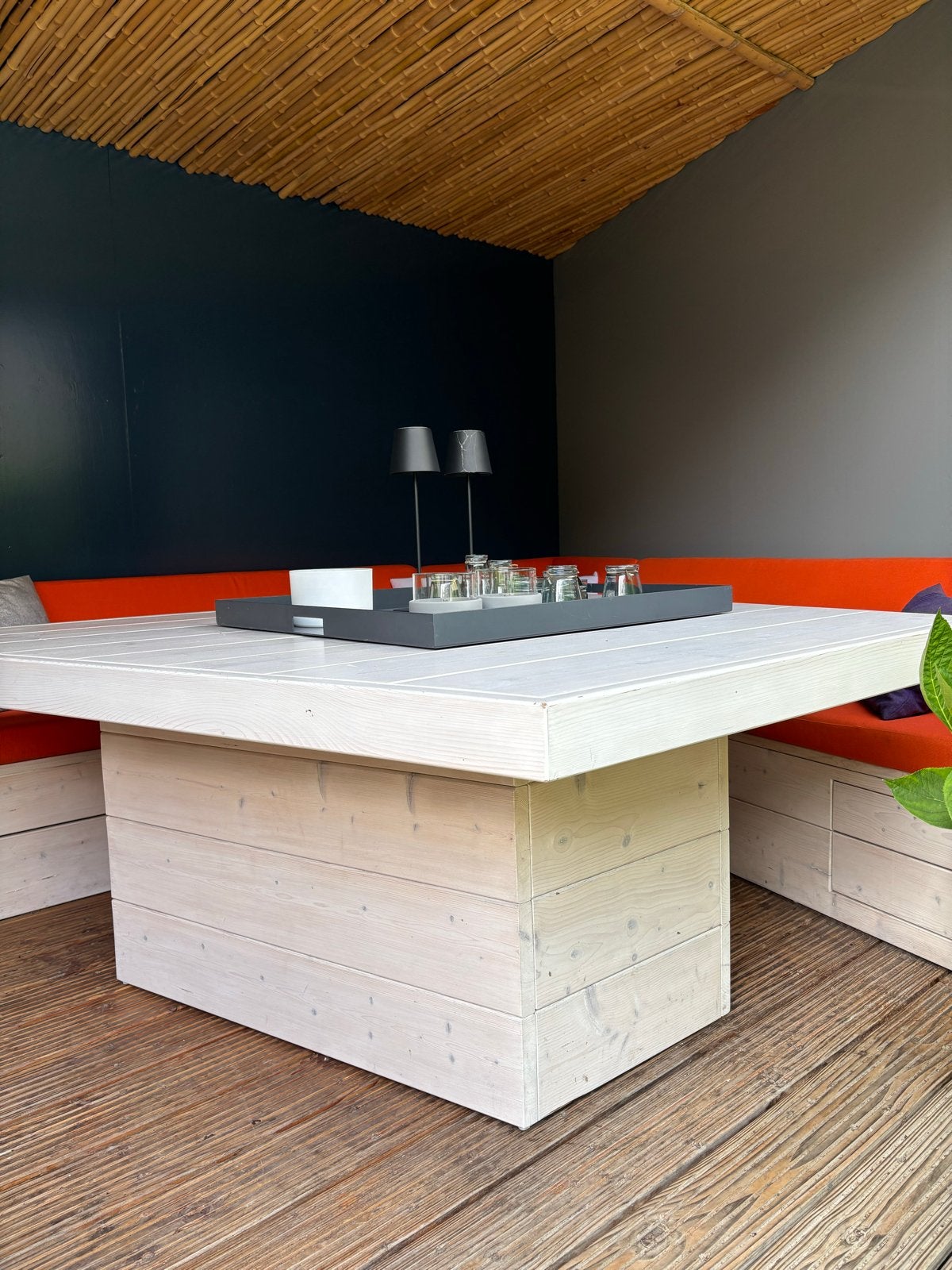 Steigerhouten buiten tafel - Robuust en stijlvol, Ophalen, Gebruikt, Vierkant, Hout