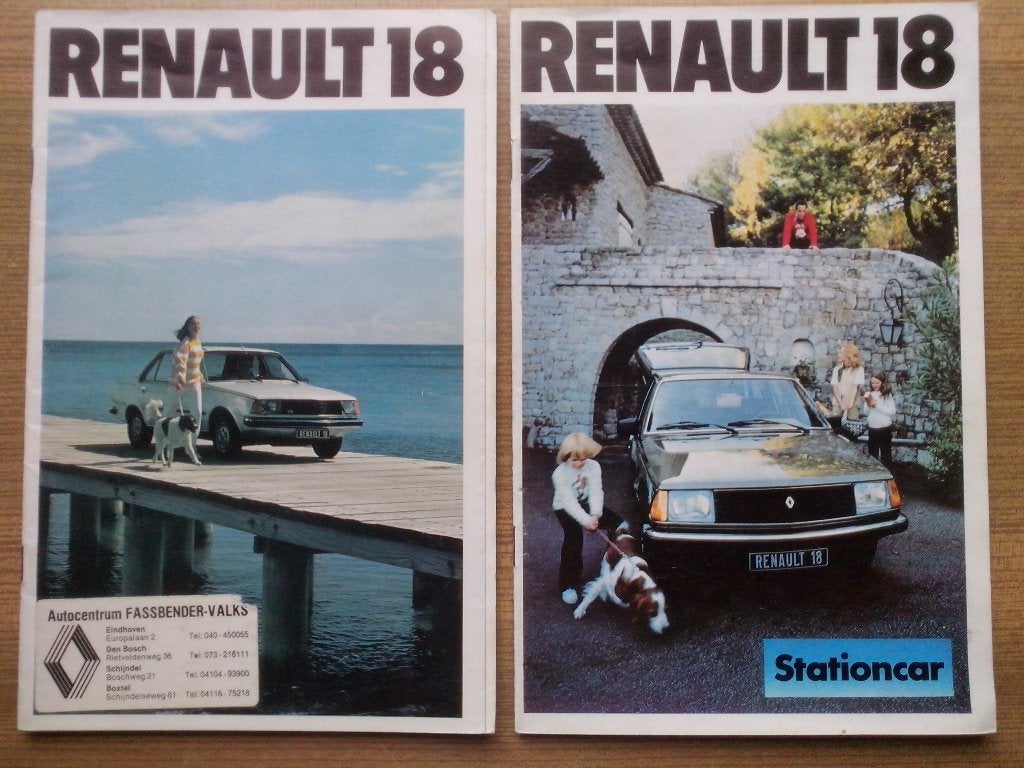 5x Renault 18 GTD + 18 + 30 + Zoe folders brochures persfoto, Ophalen of Verzenden, Zo goed als nieuw, Renault