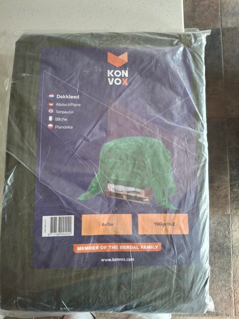 Konvox Dekkleed 6x8m - 100 gr/m2 - Nieuw in verpakking, Ophalen