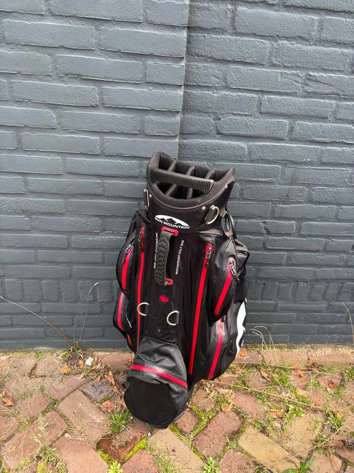 Sun Mountain Waterproof Golftas - Zwart/Rood, Ophalen of Verzenden, Gebruikt, Tas, Overige merken