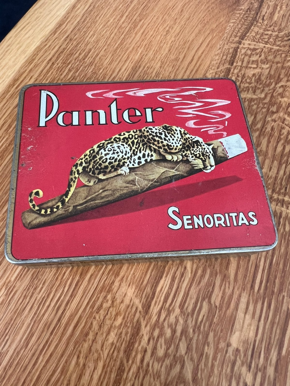 Vintage Panter Senoritas Sigaren Blik - H. & J. v. Schuppen, Verzamelen, Ophalen of Verzenden, Gebruikt, Overige