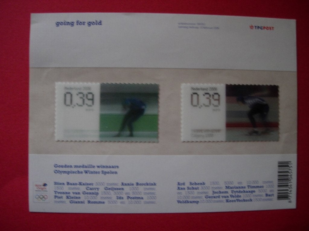NL Going for Gold 2006 (2 Zegels op zegeldrager), Verzenden, Na 1940, Postfris