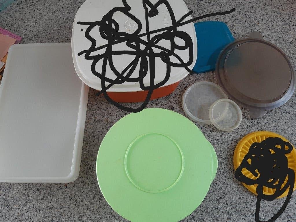 TUPPERWARE, BAKKEN, LOSSE DEKSELTJES, Ophalen of Verzenden, Gebruikt, Overige typen