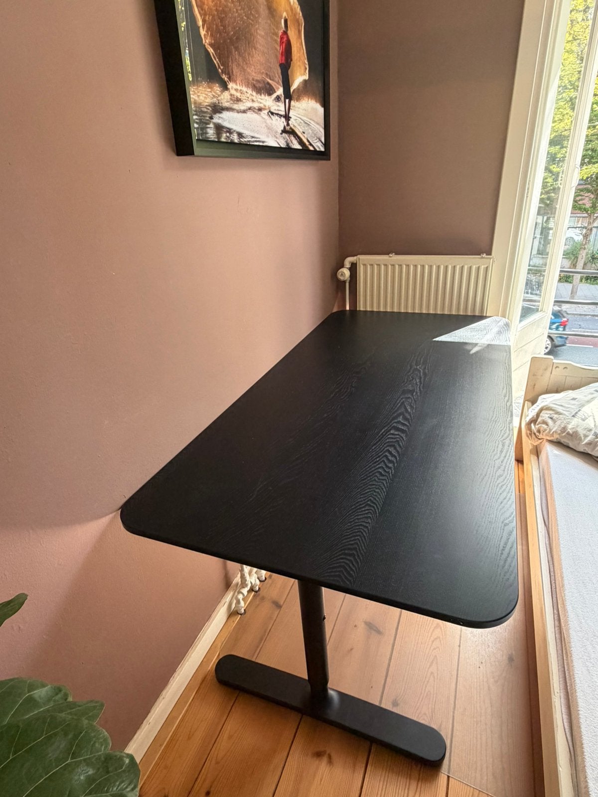 IKEA BEKANT Bureau Zwart 160 x 80, Ophalen, Zwart, 160 cm, Gebruikt