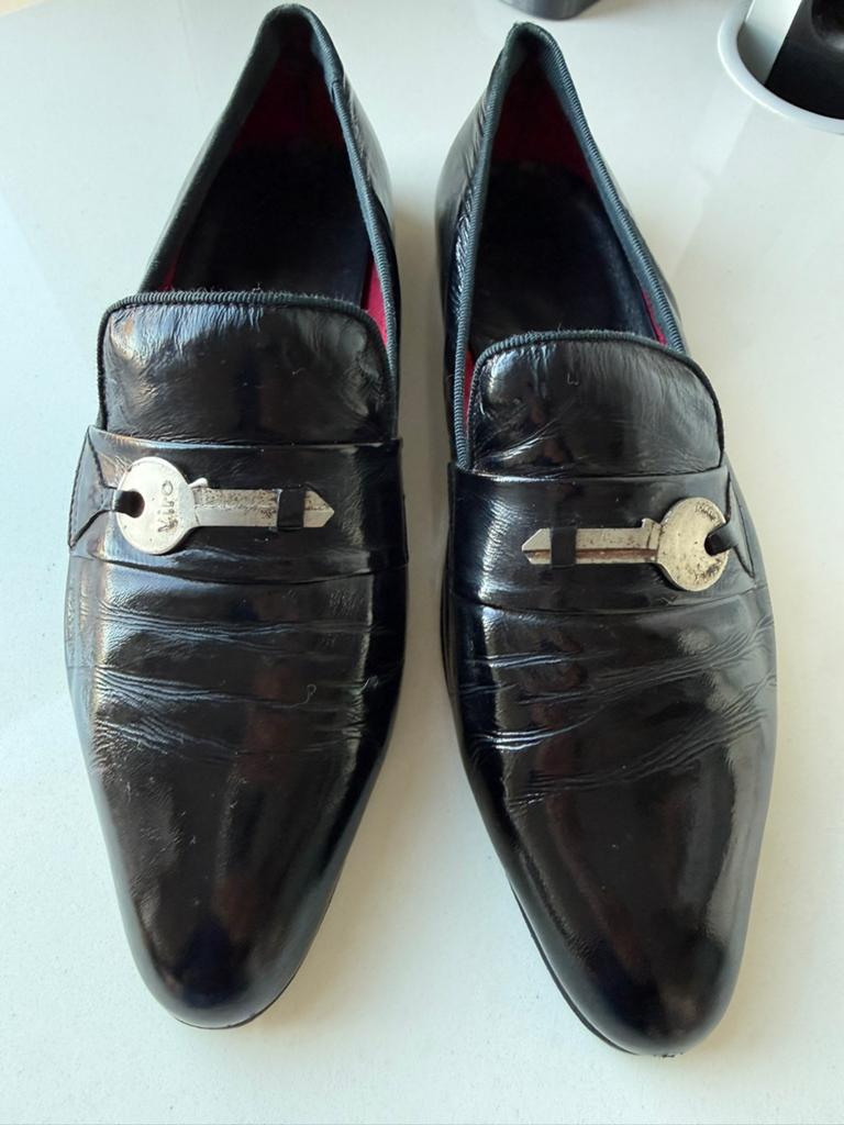Etro loafers, zwart lakleer, mt 44, Kleding | Heren, Verzenden, Gedragen, Zwart, Loafers