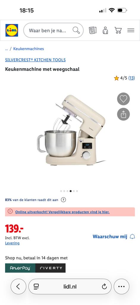 Silvercrest Keukenmachine - Zo goed als nieuw, 4 liter of meer, Ophalen of Verzenden, Zo goed als nieuw, 3 snelheden of meer