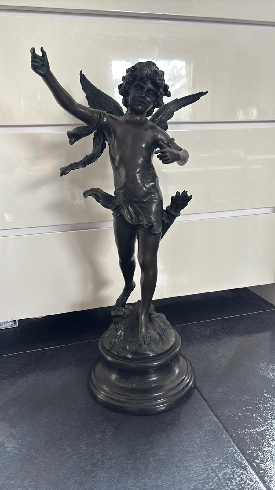 Auguste Moreau Franse beeldhouwer Cupido Brons, Ophalen