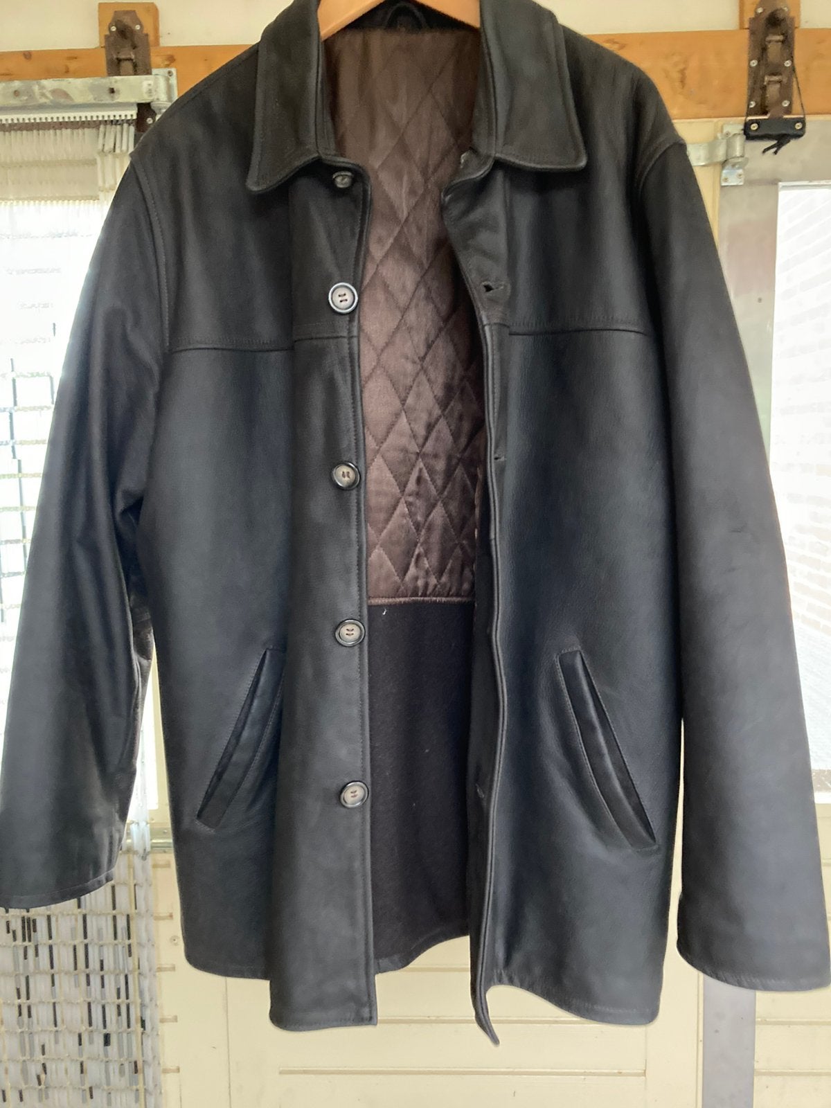 Zware leren jas DMO, Ophalen, Gedragen, Maat 56/58 (XL), Bruin