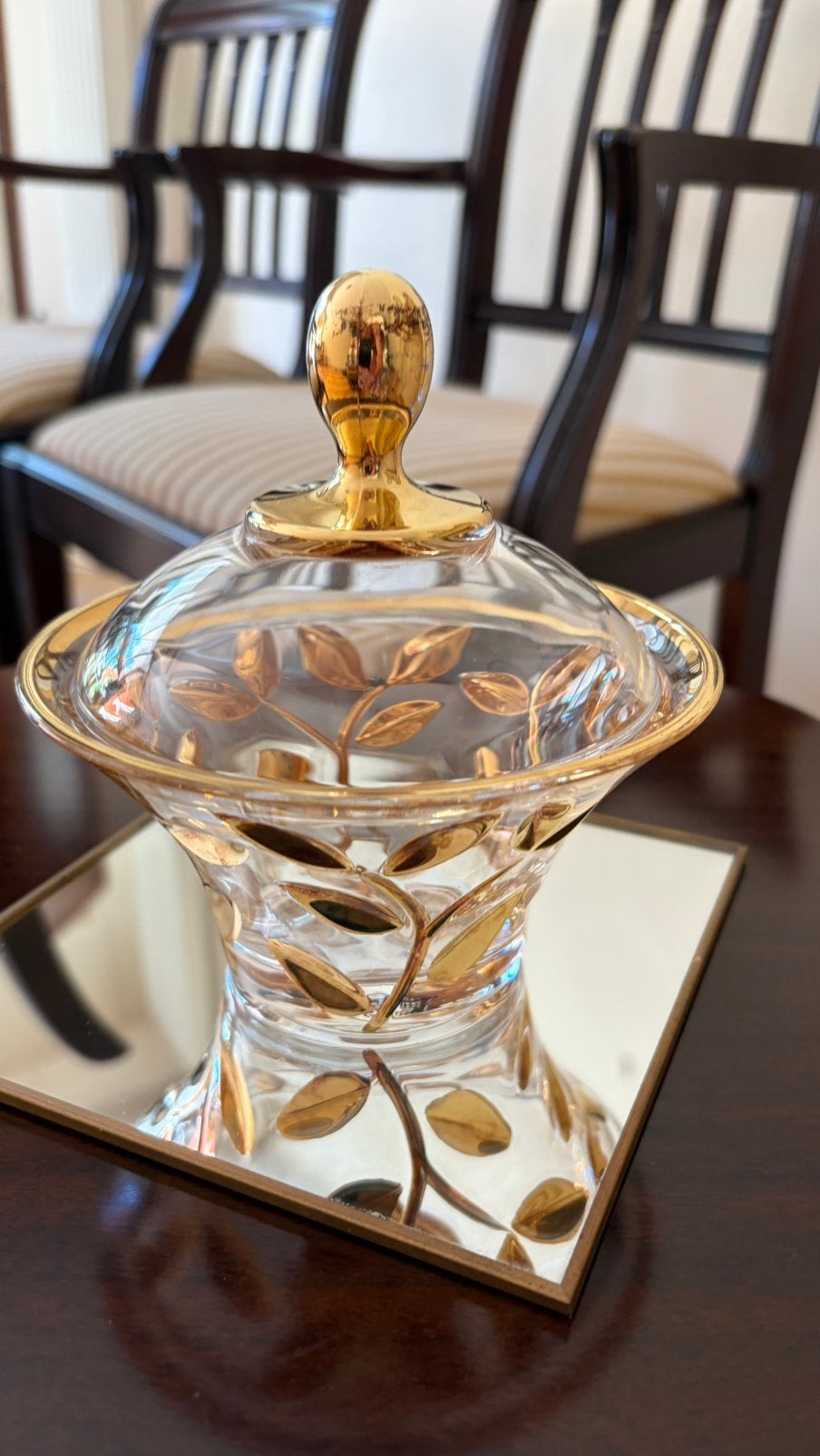 Die Zeta Kristal  bladgoud 24kt  Italiaans bonbonschaaltje, Ophalen of Verzenden