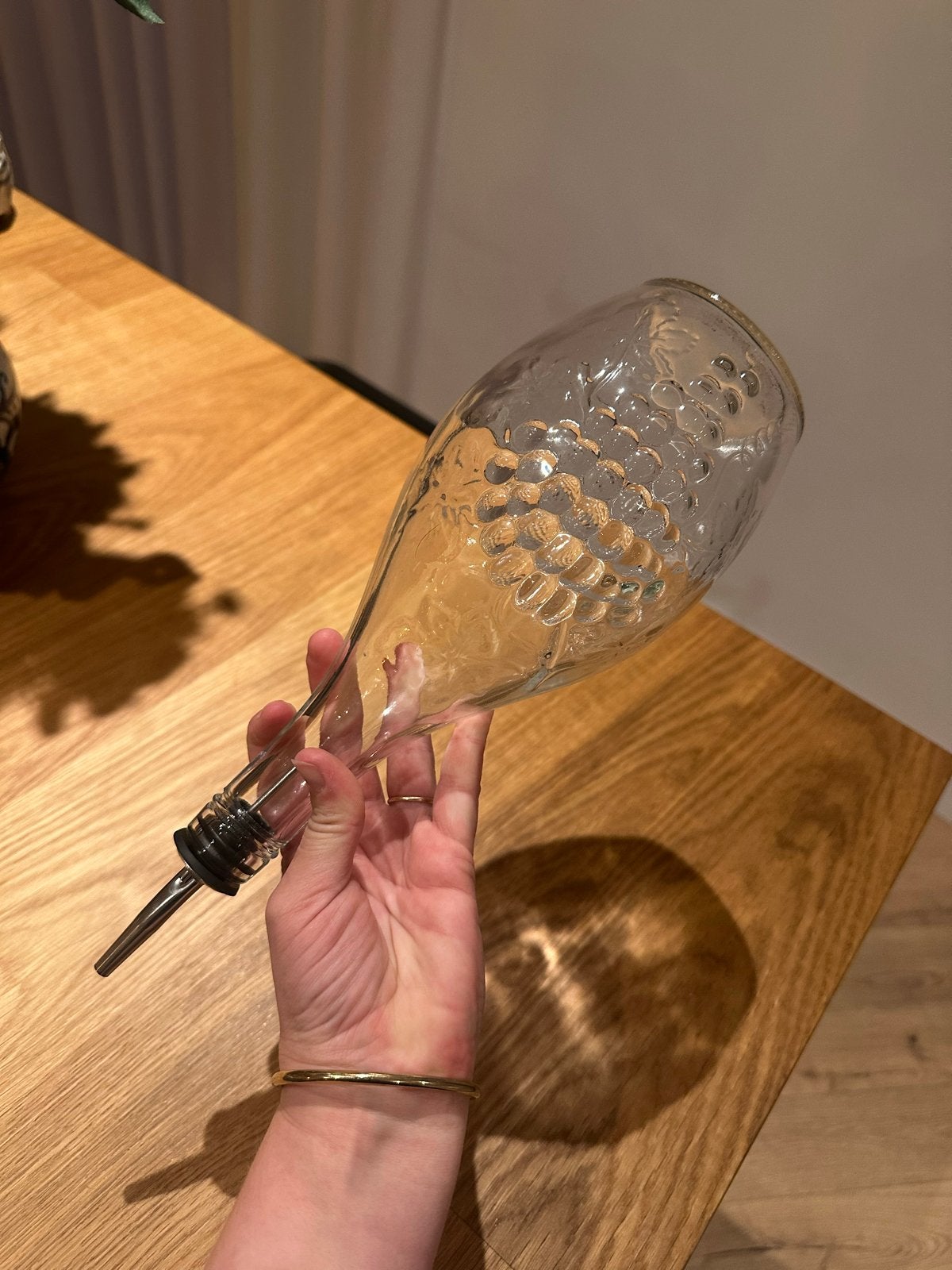 Glazen Olijfolie Fles met Schenktuit - Keuken Accessoire, Overige typen, Ophalen of Verzenden, Gebruikt, Glas
