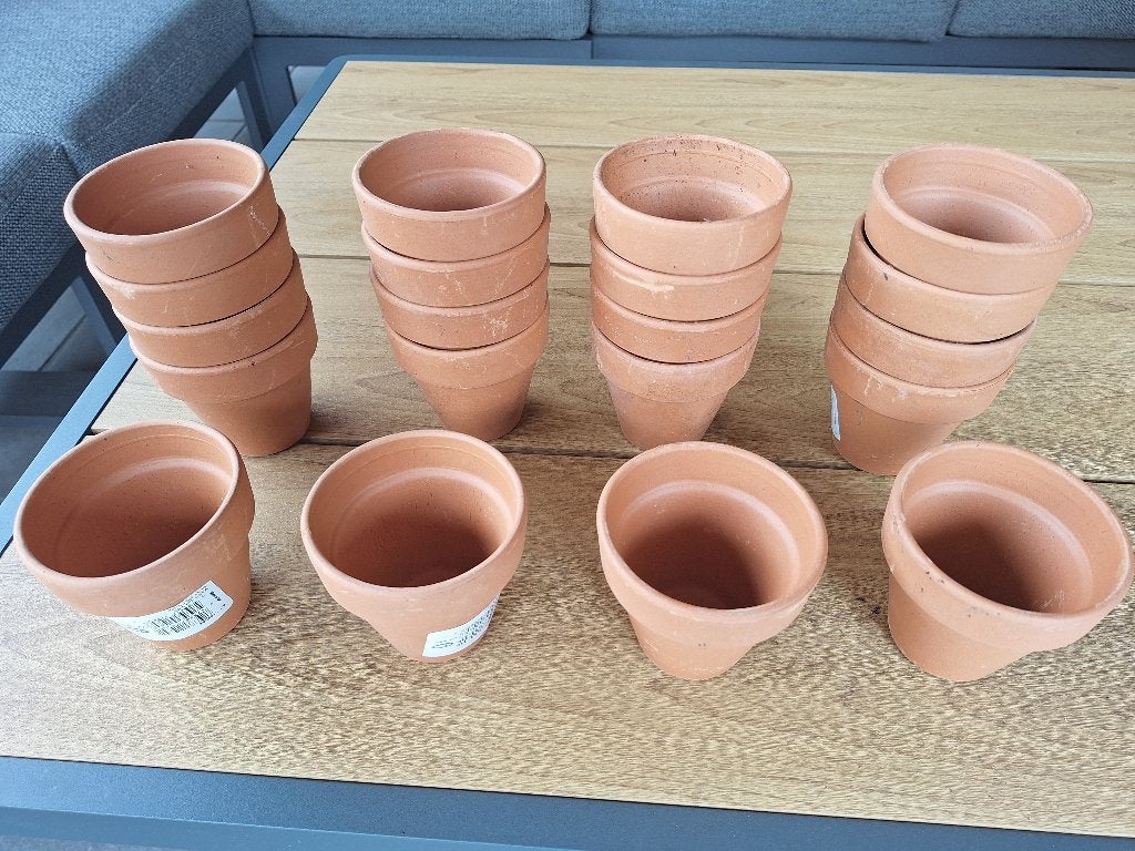 Terracotta bloempotje, Tuin en Terras, Bloempotten, Ophalen, Rond, Nieuw, Terracotta