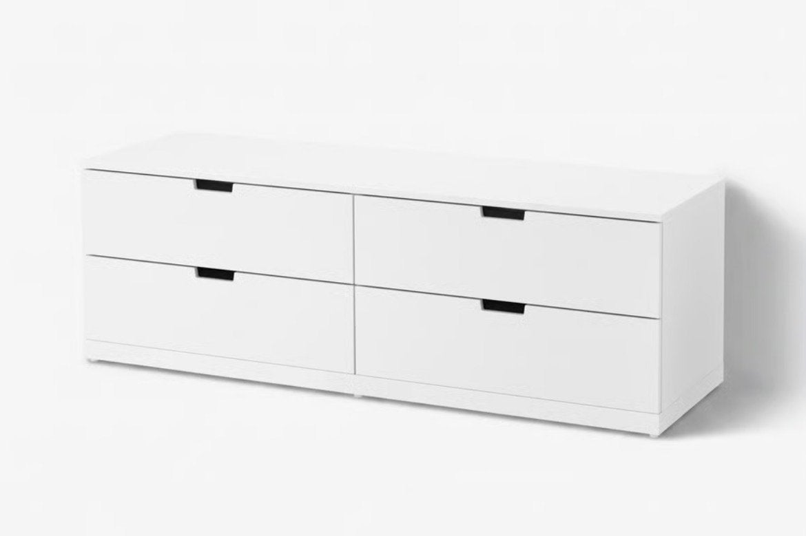 IKEA NORDLI ladekast wit - 4 lades, 160x 47cm, Ophalen, Gebruikt, 150 tot 200 cm, 3 of 4 laden