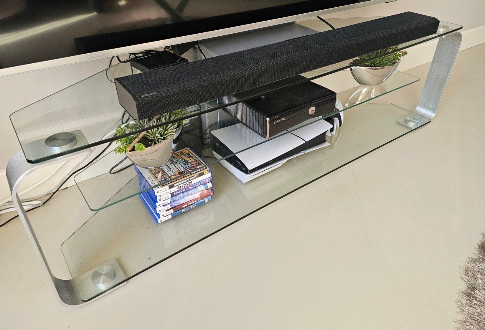 Tv meubel glas, Huis en Inrichting, Ophalen, 100 tot 150 cm, Minder dan 100 cm, 25 tot 50 cm