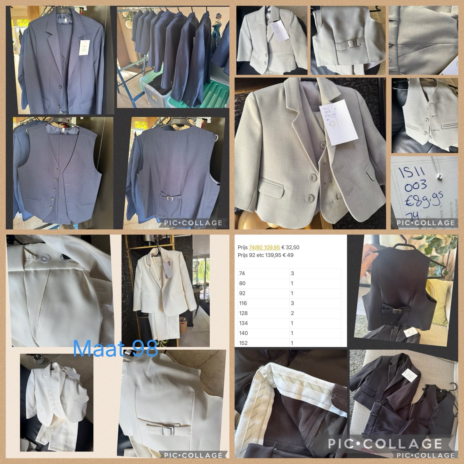 Nieuw 3 dlg pak kostuum jongens Div maten trouwpak communie, Ophalen of Verzenden, Nieuw, Jongen