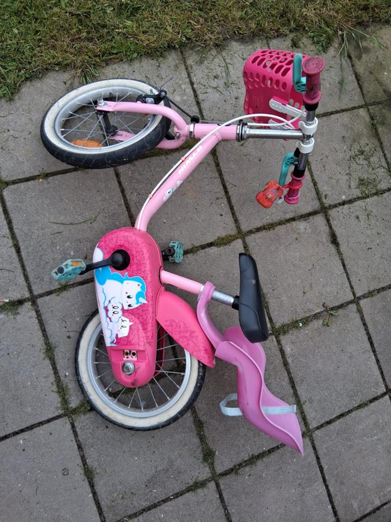 Meisjesfiets., Fietsen en Brommers, Ophalen, Gebruikt, Minder dan 16 inch, Zijwieltjes