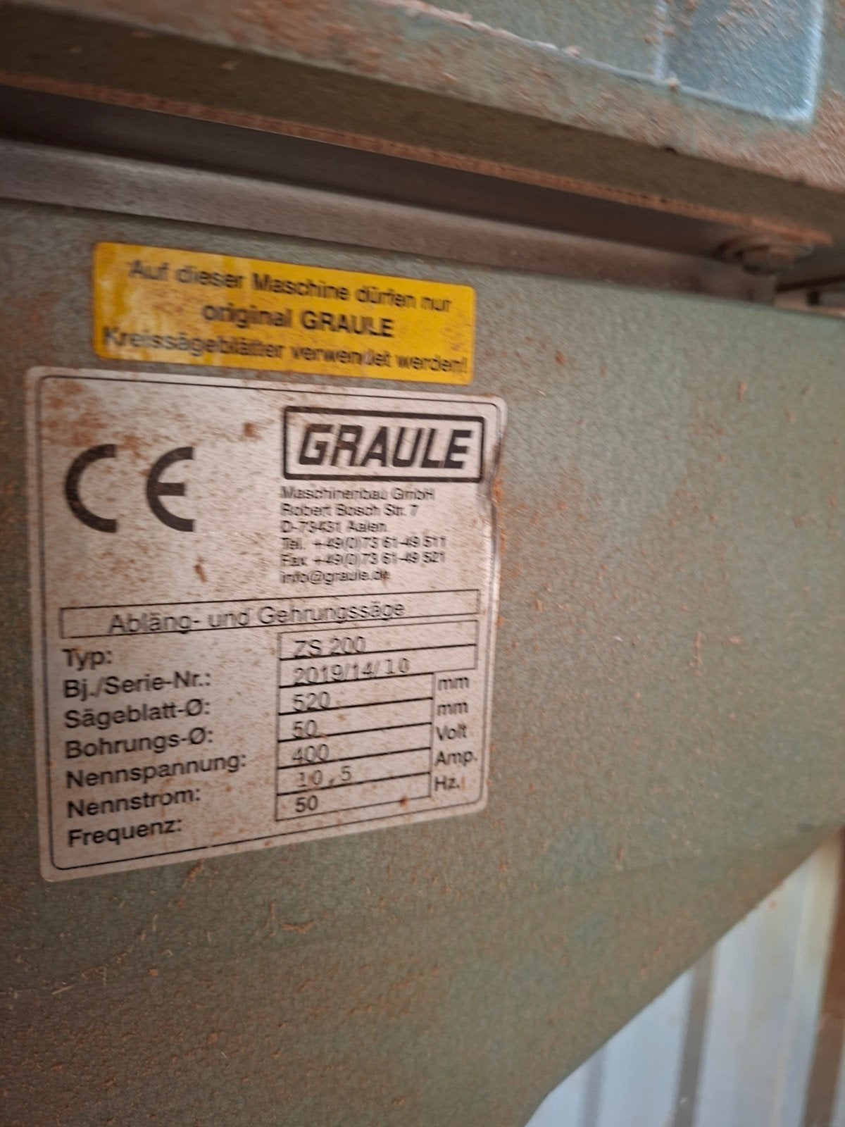Graule ZS 200 Afkort- en Gehrungssäge, Ophalen, Gebruikt, 70 mm of meer, Afkortzaag