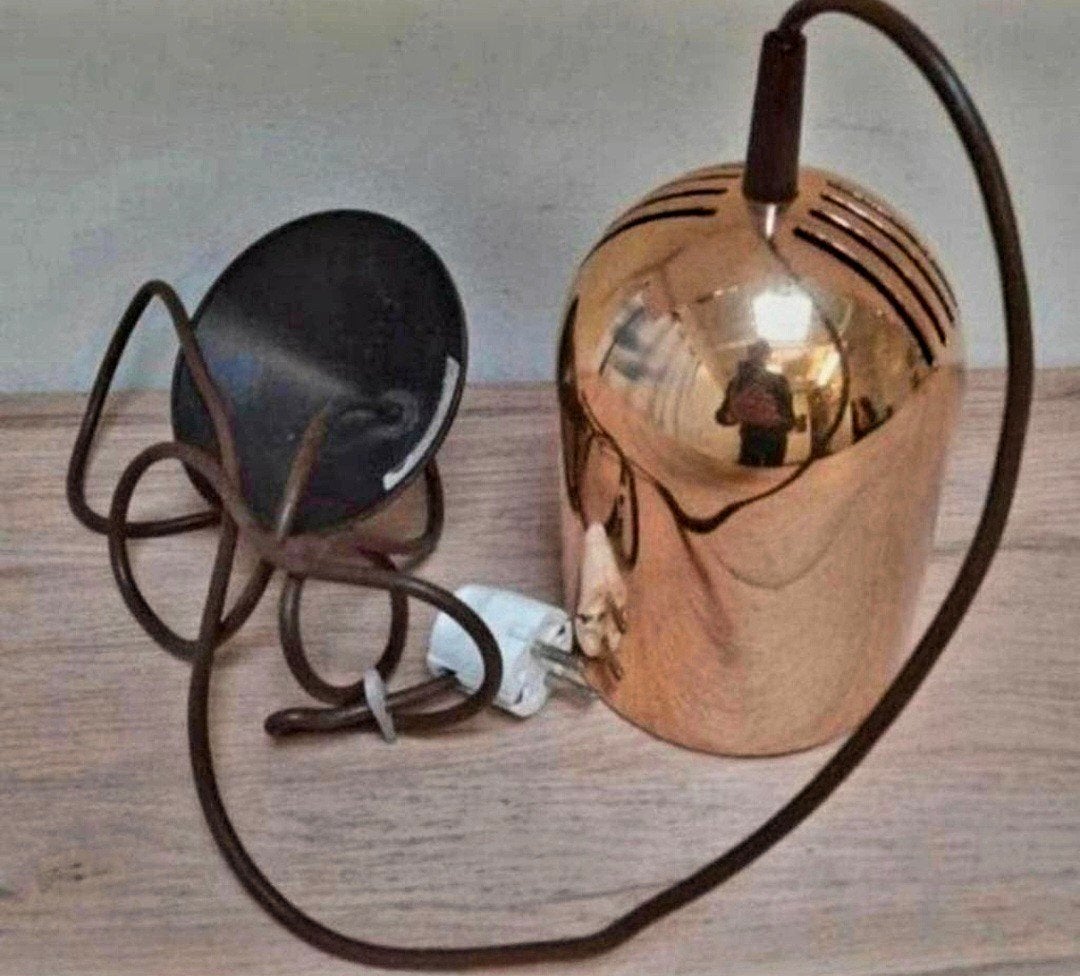 Goudkleurige Vrieland design vintage hanglamp., Ophalen of Verzenden, Zo goed als nieuw