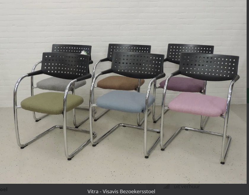 Vergaderstoel Vitra, Ophalen, Zwart, Eén, Kunststof