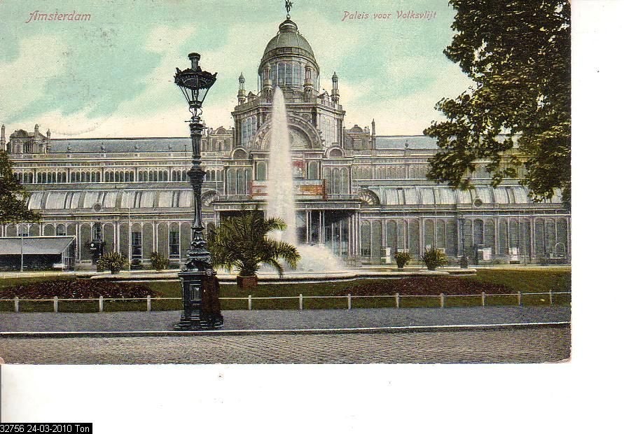 Ansichtkaart 	Amsterdam	Paleis voor Volksvlijt, Verzenden, Voor 1920, Gelopen, Noord-Holland