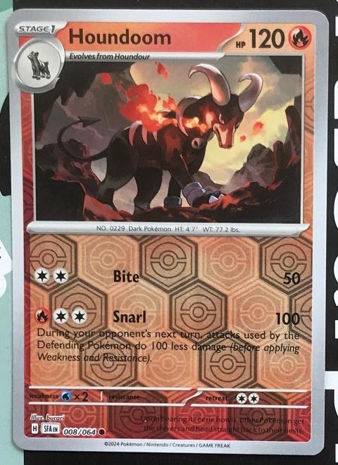 Pokemon - Houndoom (SFA 008) - Reverse holo.., Ophalen of Verzenden, Nieuw, Losse kaart, Foil